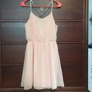 Ballerina pink dress with delicate beaded straps